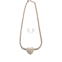 Choker gold rose cuore pavè