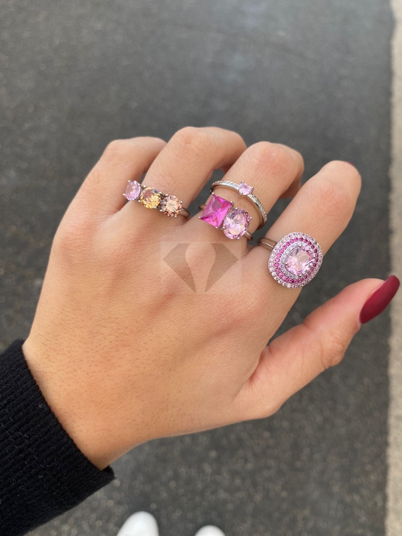 Acquista ora Anello 2 pietre rosa su elefantebianco.jewelry