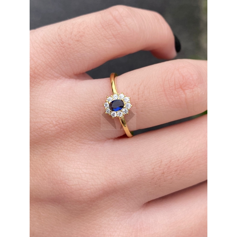 anello mini kate gold pietra blu