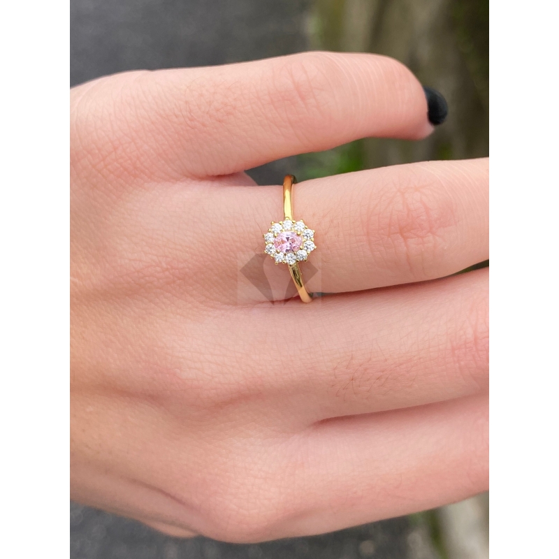 anello mini kate gold pietra rosa
