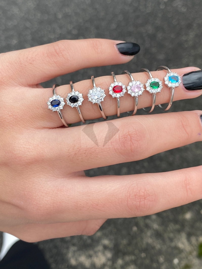 Acquista ora anello mini kate rodiato pietra rosa su elefantebianco.jewelry