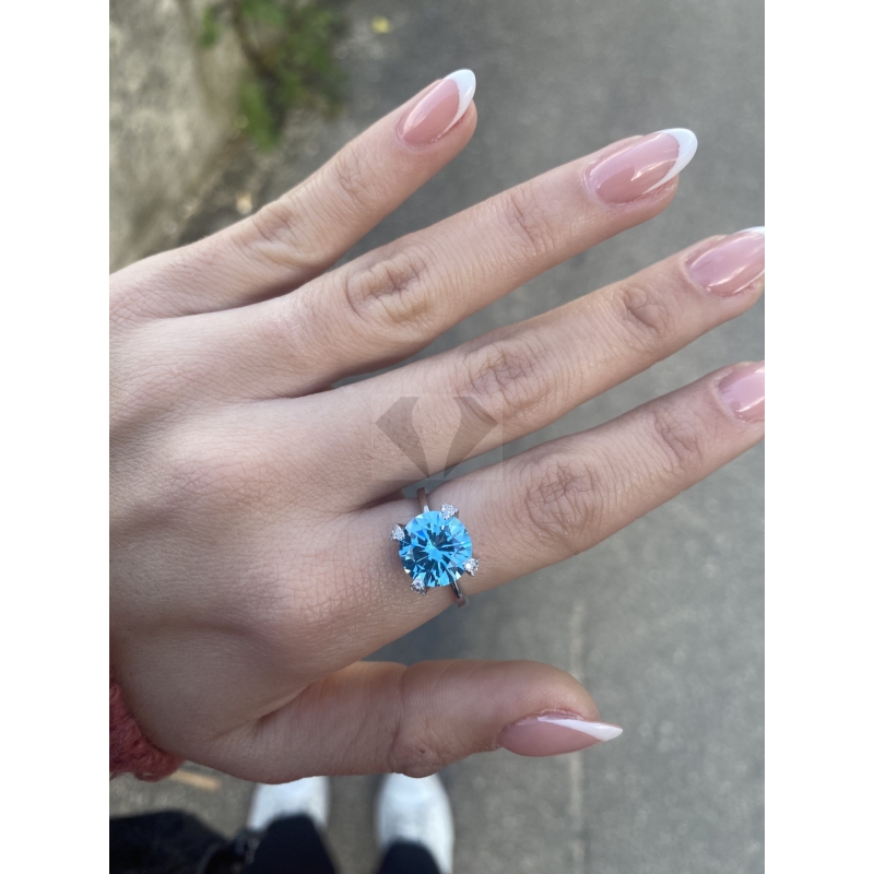 anello solitario Megan (azzurro cielo)