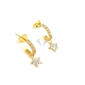 mezzo cerchietto in argento 925% GOLD stellina (prezzo inteso per singolo orecchino)