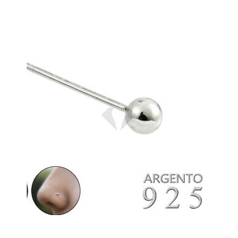 Piercing naso in argento 925% pallino(prezzo inteso per 2 orecchini )