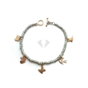 bracciale modello dodo con charms in (argento 925) gold rose