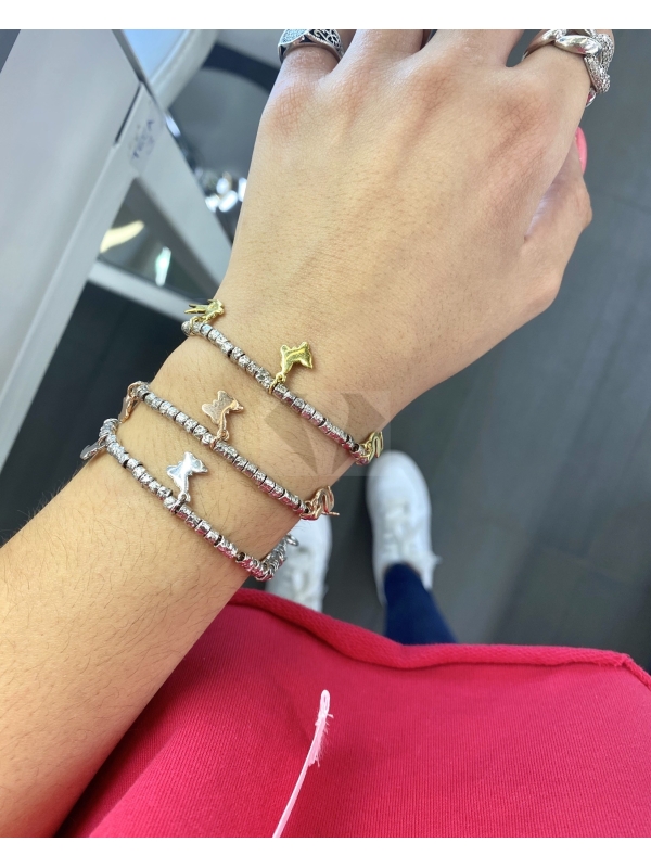 Acquista ora bracciale modello dodo con charms in (argento 925) gold rose su elefantebianco.jewelry