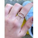 anello grumetta quadrata in argento 925% GOLD ROSE