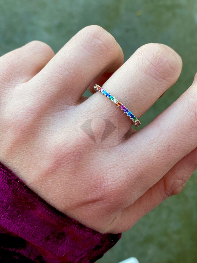 Acquista ora Anello veretta basic multicolore su elefantebianco.jewelry