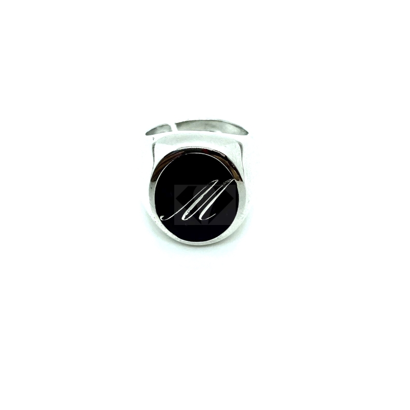 anello smalto nero personalizzato