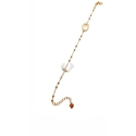 bracciale con croce e madonnina con zirconi in (argento 925) gold rose