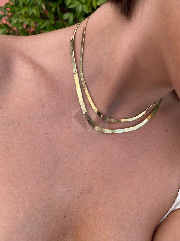 Acquista ora Collana piatta (placcato oro) su elefantebianco.jewelry