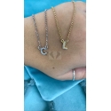 collana lettera personalizzabile con zirconi in argento 925%