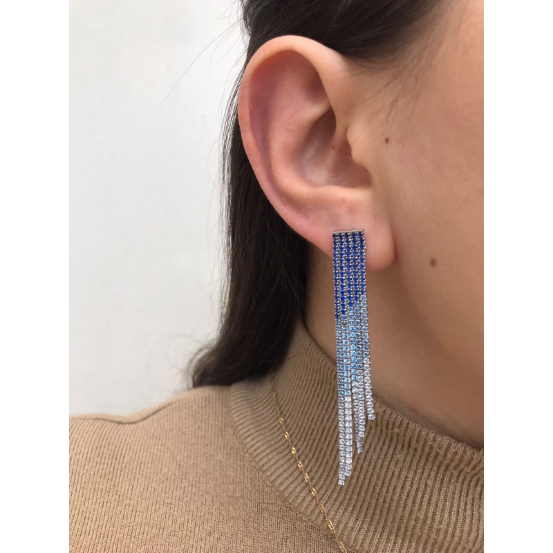 orecchini scala di colore blu