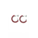 cerchietti perle mm 23 rosse in argento  925% (prezzo inteso per la coppia )
