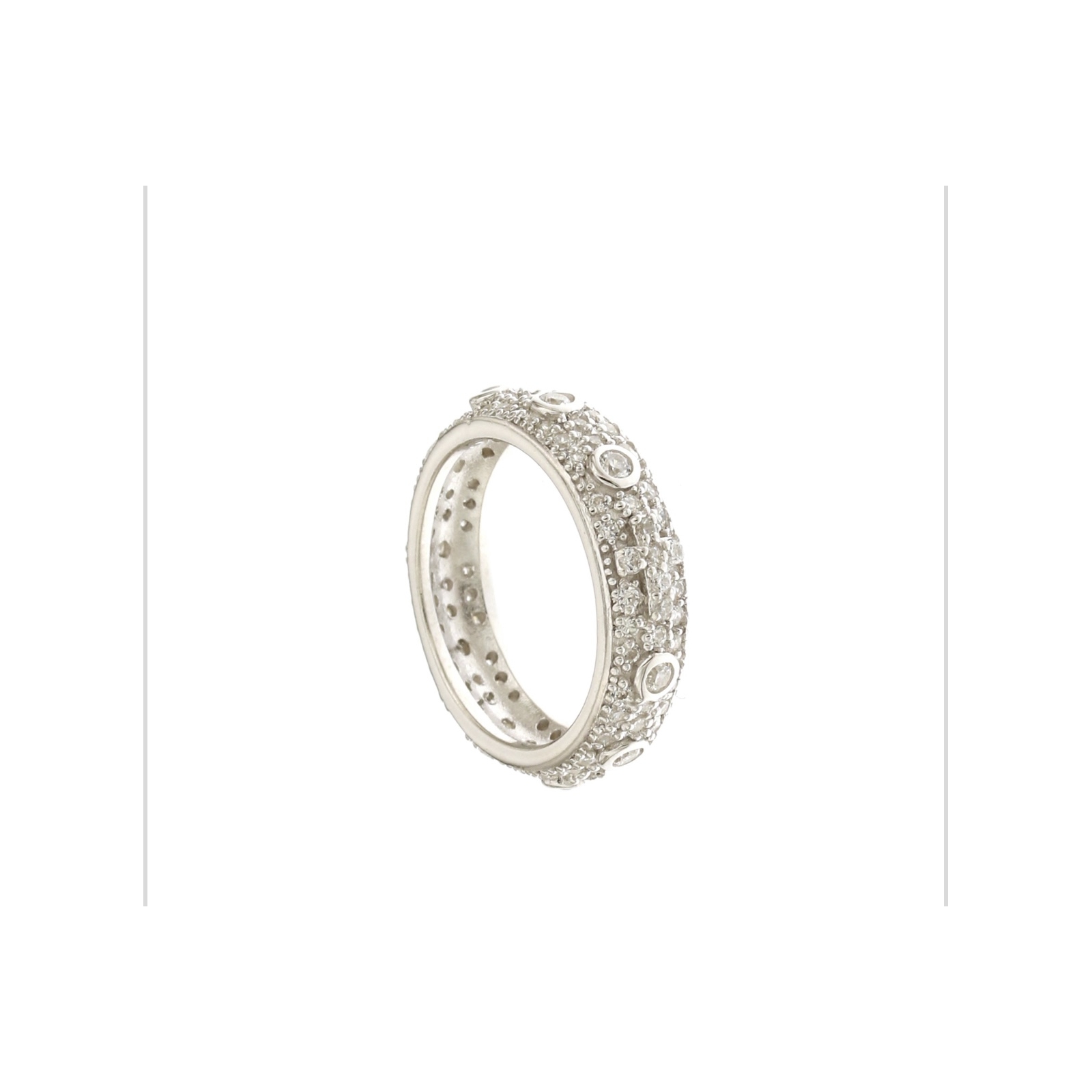anello rosario (base bianca pietre bianche)