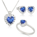 Parure cuore oro bianco 750 (blu)