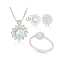 Parure princess oro bianco 750 (azzurro)