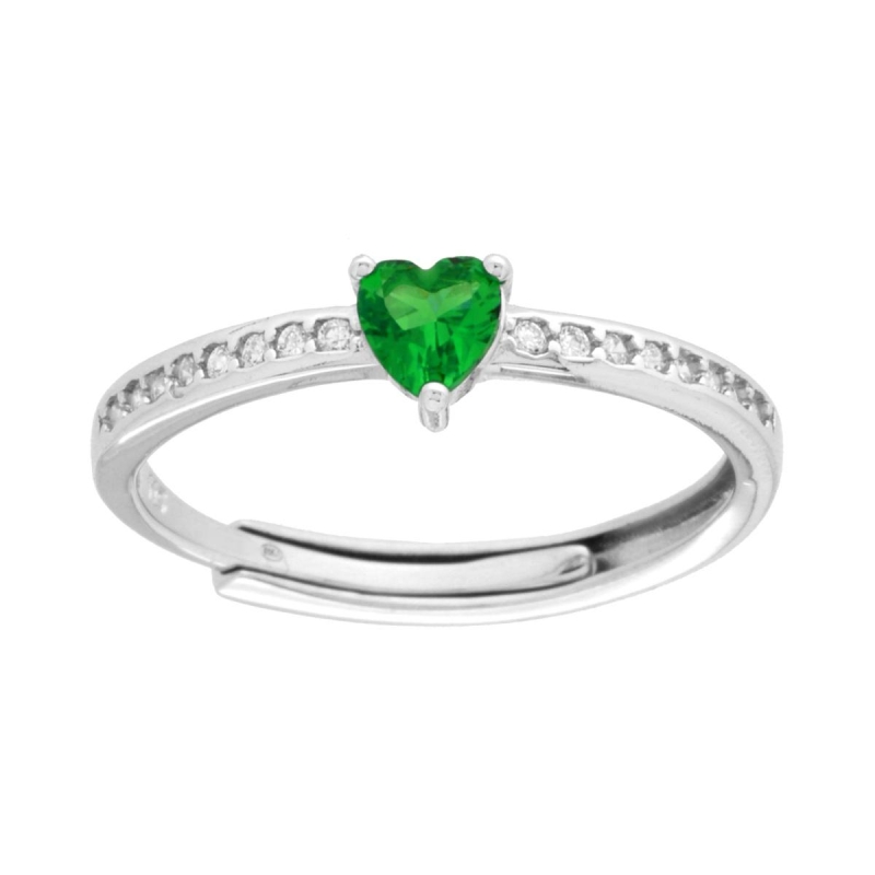 Anello mini cuore verde
