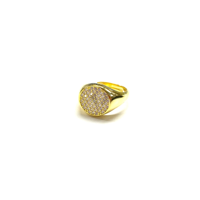 anello tondo pavè (gold)
