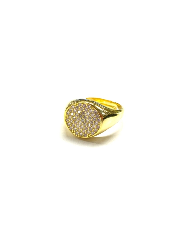 Acquista ora anello tondo pavè (gold) su elefantebianco.jewelry