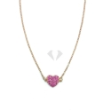 collana cuore love it in argento 925% (zirconi  fuscia) GOLD ROSE