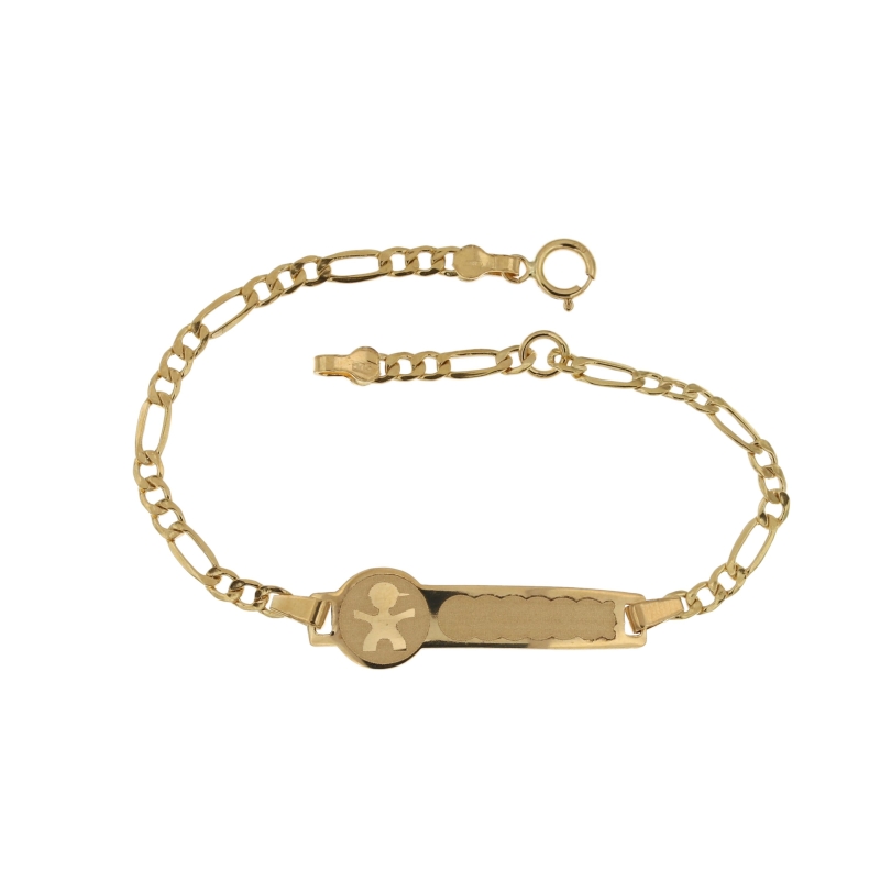 bracciale bimbo in oro 750 con targa  (incisione omaggio)