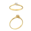 anello solitario classico  in oro 750