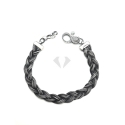 bracciale treccia brunita in argento 925% modello bicocchi