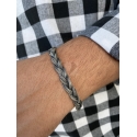 bracciale treccia brunita in argento 925% modello bicocchi