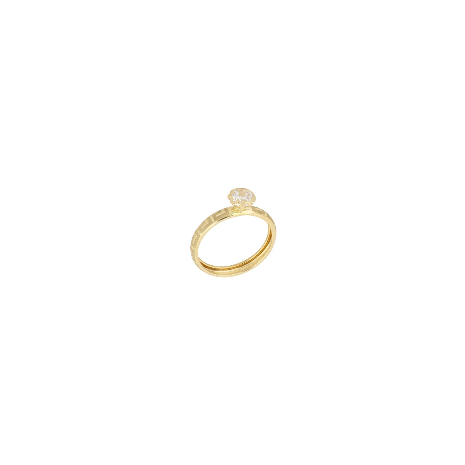 anello con greca seconda misura in oro 750