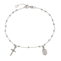 Bracciale rosario con croce e madonnina oro 750