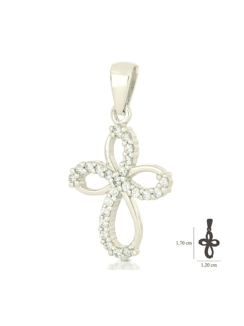 Acquista ora ciondolo croce stilizzata con zirconi oro 750 (3) su elefantebianco.jewelry