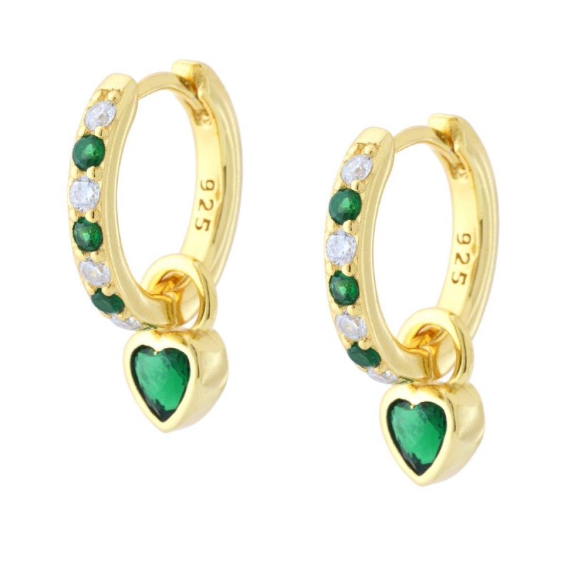 cerchietti pendente cuore gold (verde)