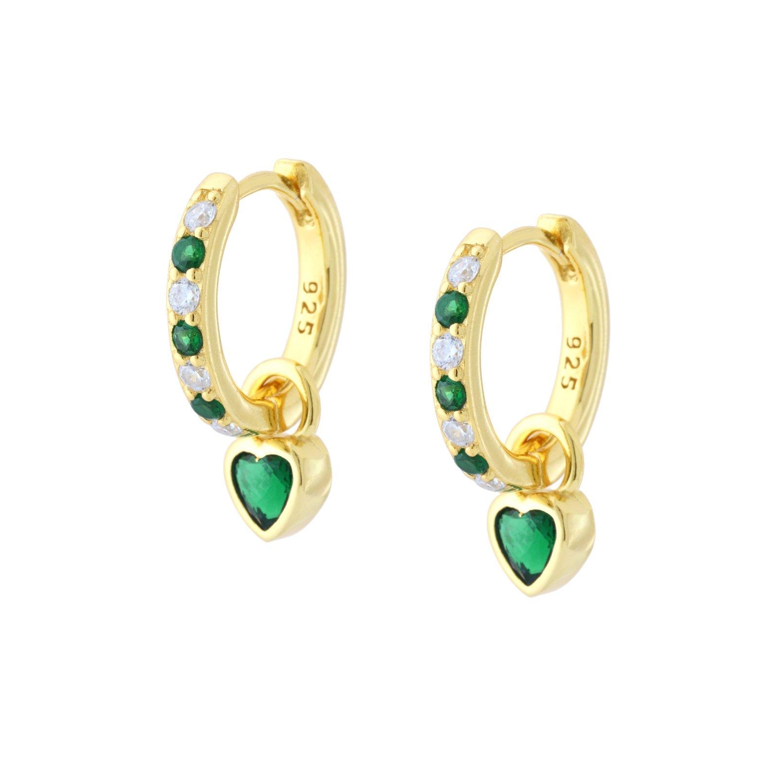 cerchietti pendente cuore gold (verde)