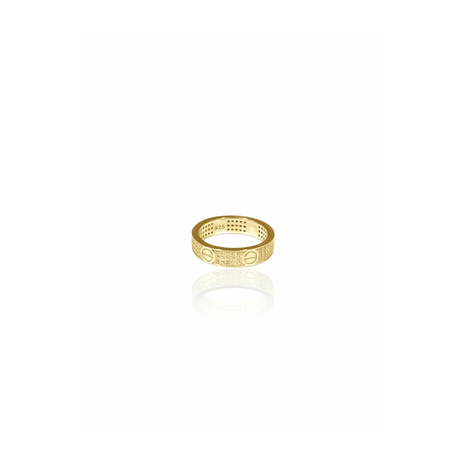 anello modello cartier con zirconi gold