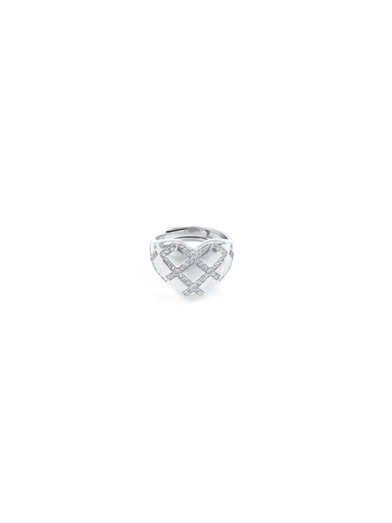 Acquista ora anello cuore rigato zirconi su elefantebianco.jewelry