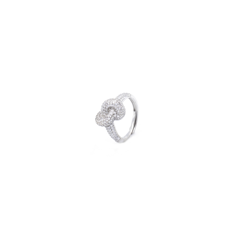 anello nodo con zirconi