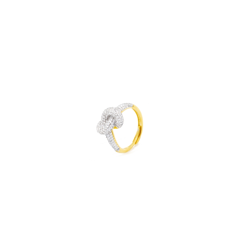anello nodo con zirconi (gold)