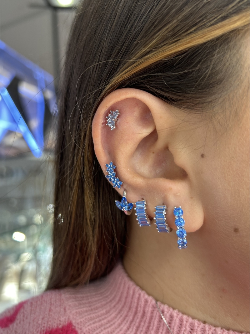Acquista ora cerchietti baguette acqua marina su elefantebianco.jewelry