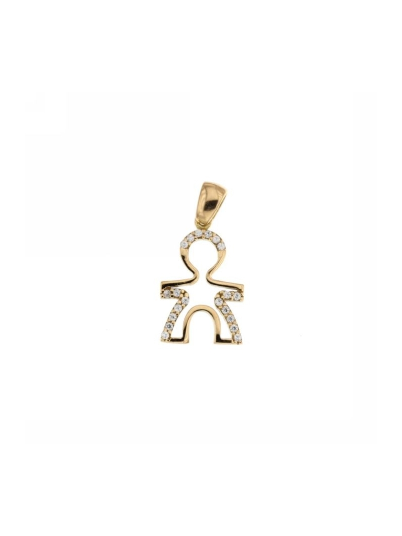 Acquista ora ciondolo bimbo oro 750 con pietre in contorno su elefantebianco.jewelry