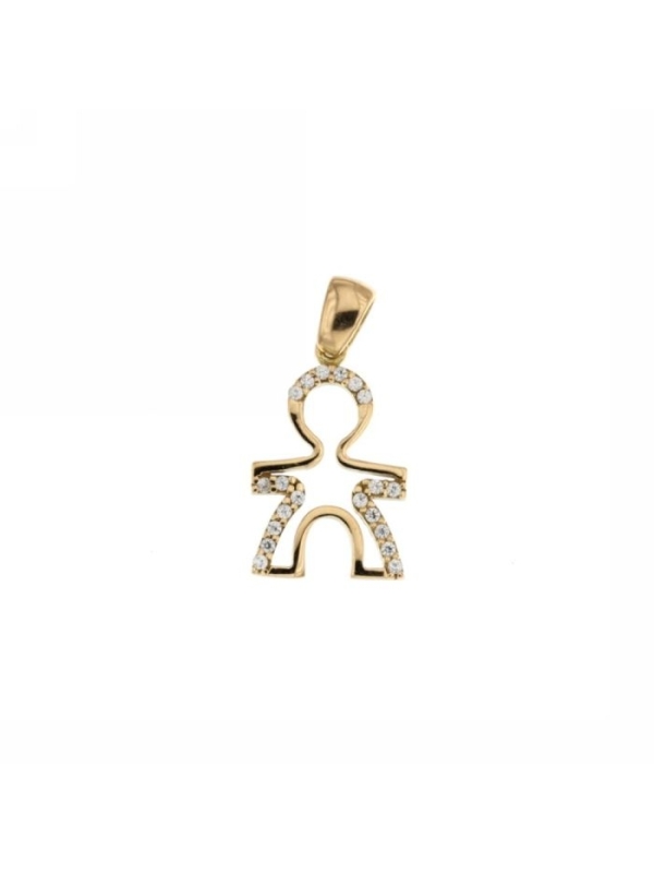 Acquista ora ciondolo bimbo oro 750 con pietre in contorno su elefantebianco.jewelry