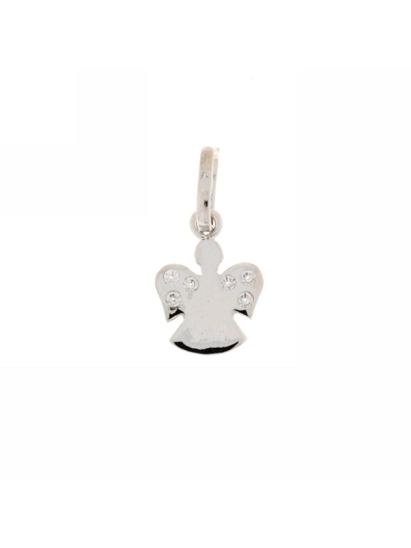 Acquista ora ciondolo angelo custode con zirconi in ali oro 750 su elefantebianco.jewelry