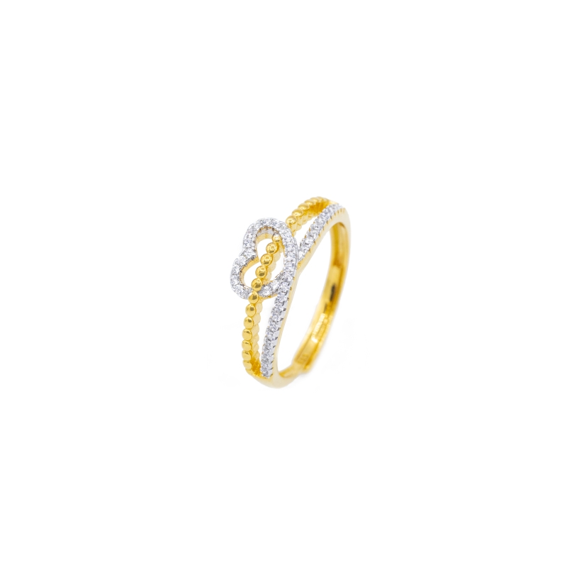 anello gold cuore intreccio