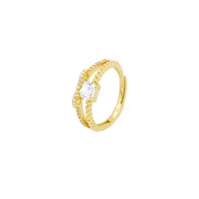 anello gold punto luce e fiocco