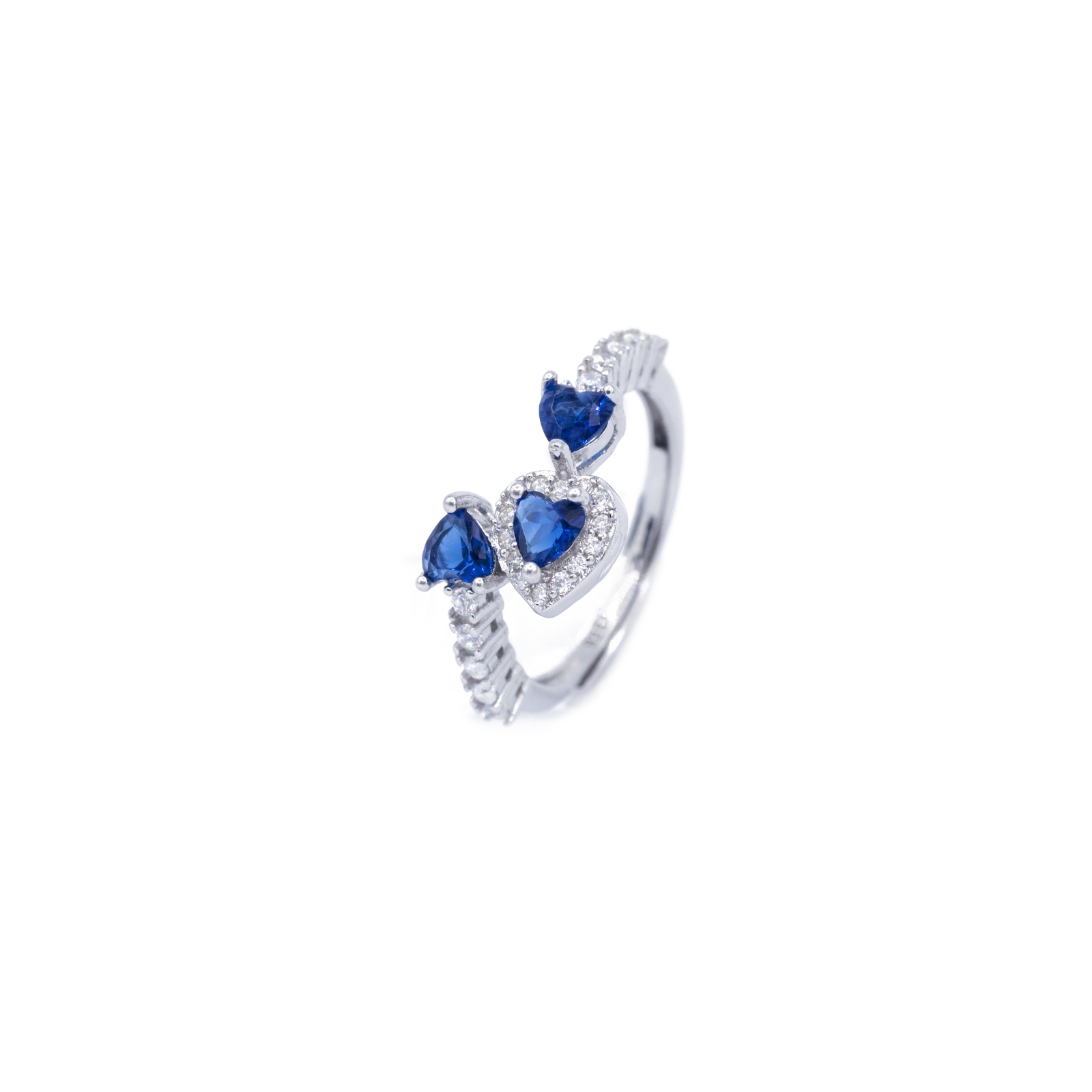 anello veretta con cuori blu