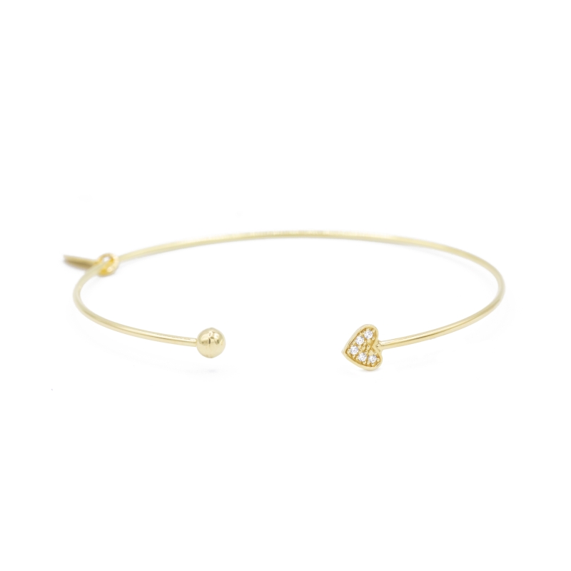 bracciale rigido con cuore gold