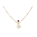 collana con cuore e punto luce rosso gold