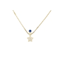 collana con stella e punto luce blu gold