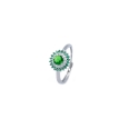 anello cuore verde smerlado