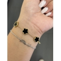 bracciale fiori  (acciaio) nero